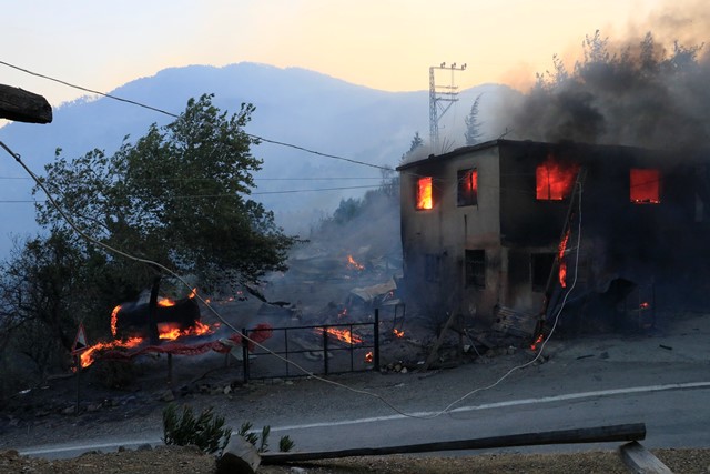 Adana’daki orman yangınında evler alevlere teslim oldu