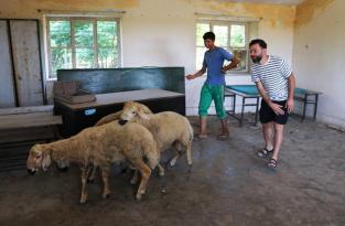 KOYUNLARIN OTLADIĞI ATIL KÖY OKULUNU RESTORE EDECEKLER