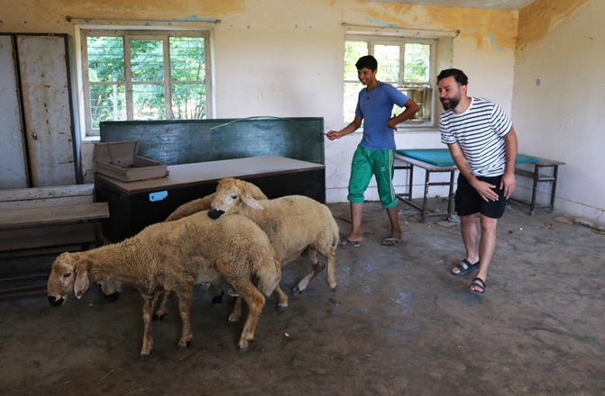 KOYUNLARIN OTLADIĞI ATIL KÖY OKULUNU RESTORE EDECEKLER