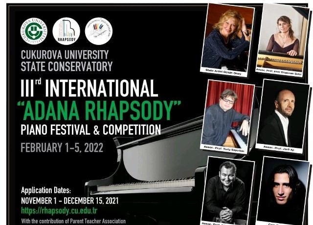 “III. Uluslararası Adana Rhapsody Piyano Festivali ve Yarışması”na Başvurular Başladı