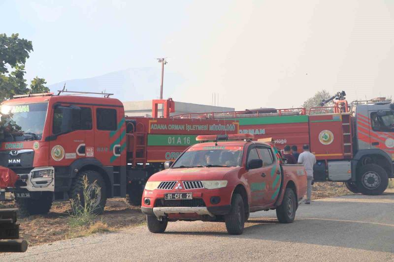 ADANA'NIN KARAİSALI İLÇESİNDE EVLERİN YANI BAŞINDA ÇIKAN ORMAN YANGININA EKİPLERİN HAVADAN VE KARADAN MÜDAHALESİ SÜRÜYOR.