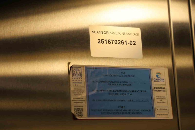 ADANA’DA BİNALARDA KULLANILAN ASANSÖRLERİN GÜVENLİĞİYLE İLGİLİ DENETİMLER SÜRÜYOR.