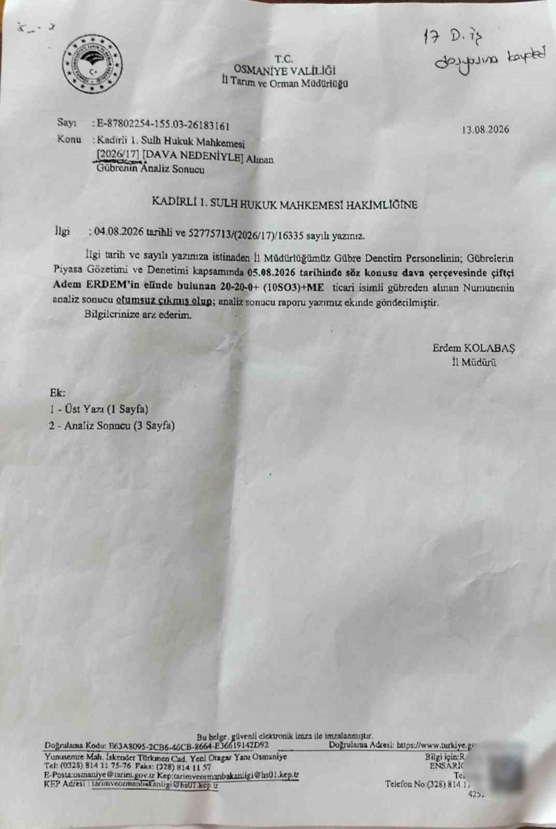 ÜRÜNÜN LABORATUVAR ORTAMINDA İNCELENME RAPORU.