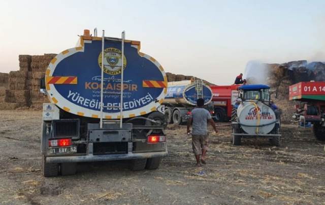 YÜREĞİR BELEDİYESİ YANGIN BÖLGESİNE ARAZÖZ GÖNDERDİ