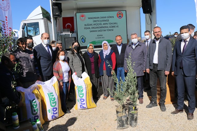 YANGIN MAĞDURU ÜRETİCİLERE DESTEK