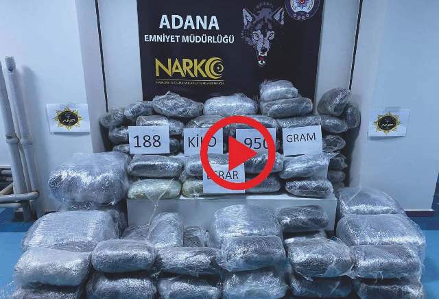 ADANA’DA 188 KİLO ESRAR ELE GEÇİRİLDİ